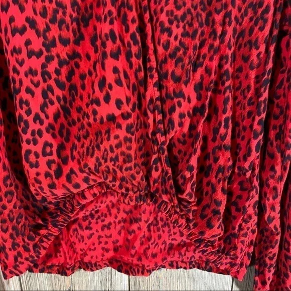 Sanctuary Red and Black Cheetah Print Blouse - Picture 4 of 8
